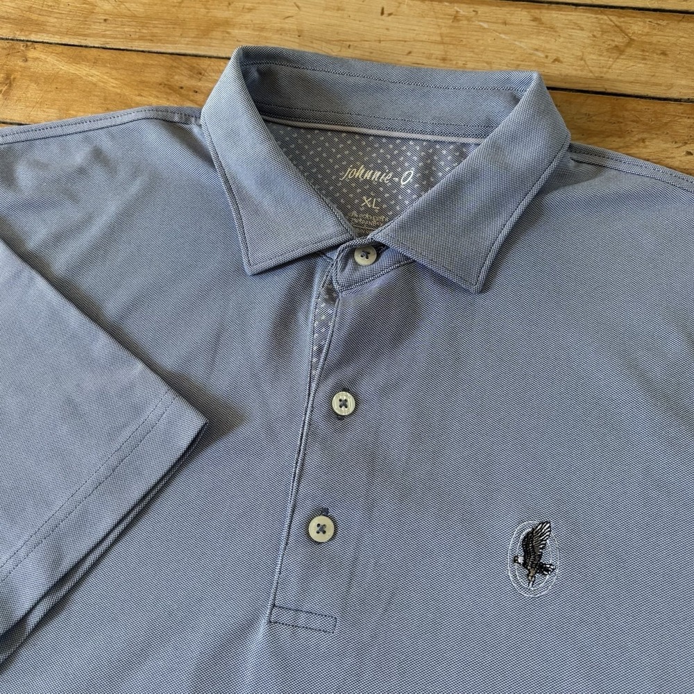 Johnnie O Performance Golf Polo Shirt Mens XL Stretch Eagle Logo Embroidered